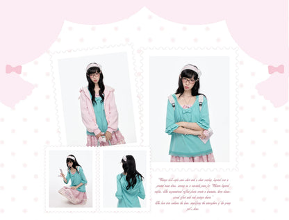 “Melody Garden” Mint Green My Melody Ruffle Hoodie Jacket Set