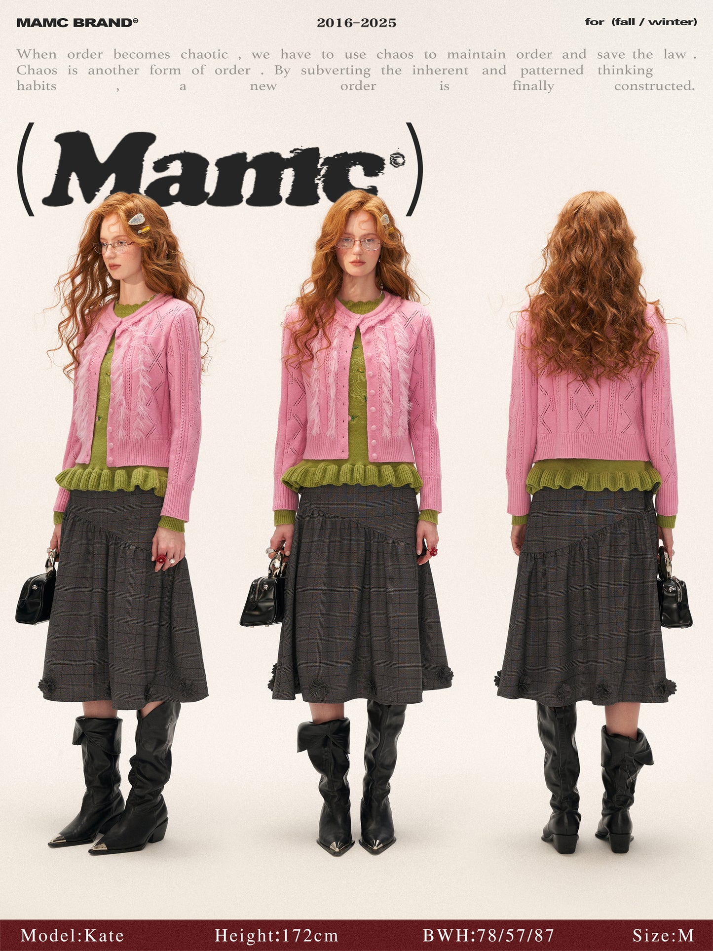 MAMC - Ruffled Collar Knit Cardigan (Soft Pink)