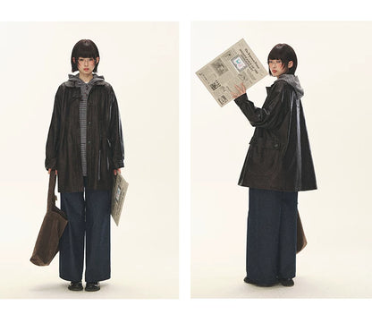 "Seoul Diary" Gray & Pink Stripe Hooded Knit Mini Dress