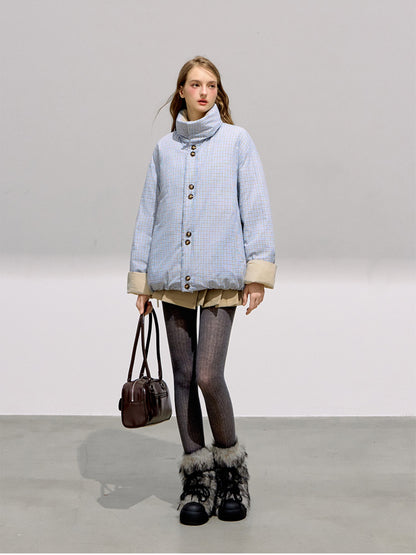 BOHOL BLING - Reversible Contrast Bow-Tie Puffer Jacket