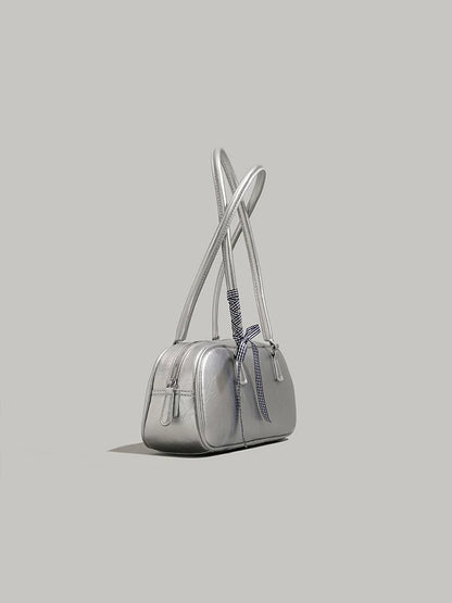 "Silver Siren" Shoulder Bag (Silver / Black / White / Pale Yellow)