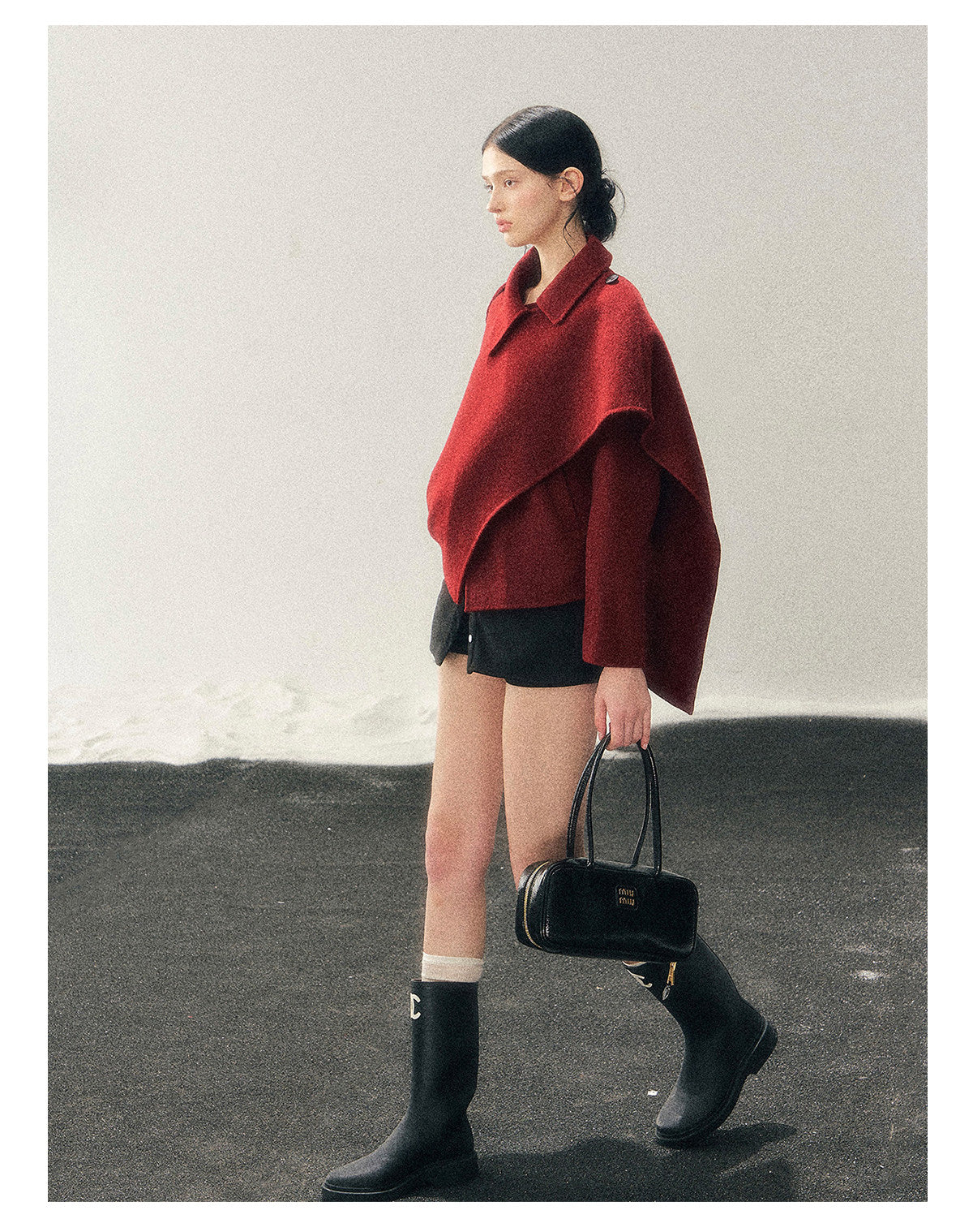 少也眼 “She Hears the Snow Thaw” British-Style Double-Faced Wool Blazer Coat