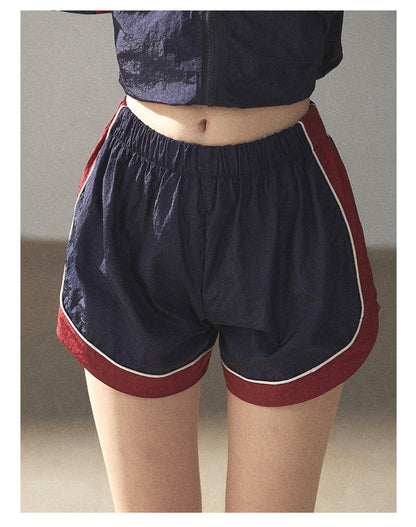 170726 "Keep Running" Navy Blue Retro Track Jacket & Shorts Set