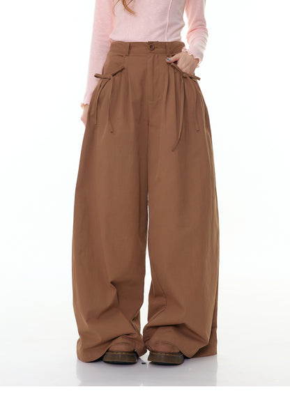 ZiziFei - "Paper Doll Magic" Wide-Leg Ribbon Pants