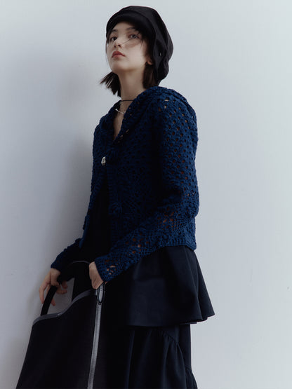FUSSED Strange Museum Linen Deconstructed Baker Boy Hat – Elegant Black FOFAC-25AW016