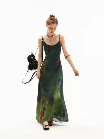 Enchanted Ocean Garden Floral Maxi Dress WE986