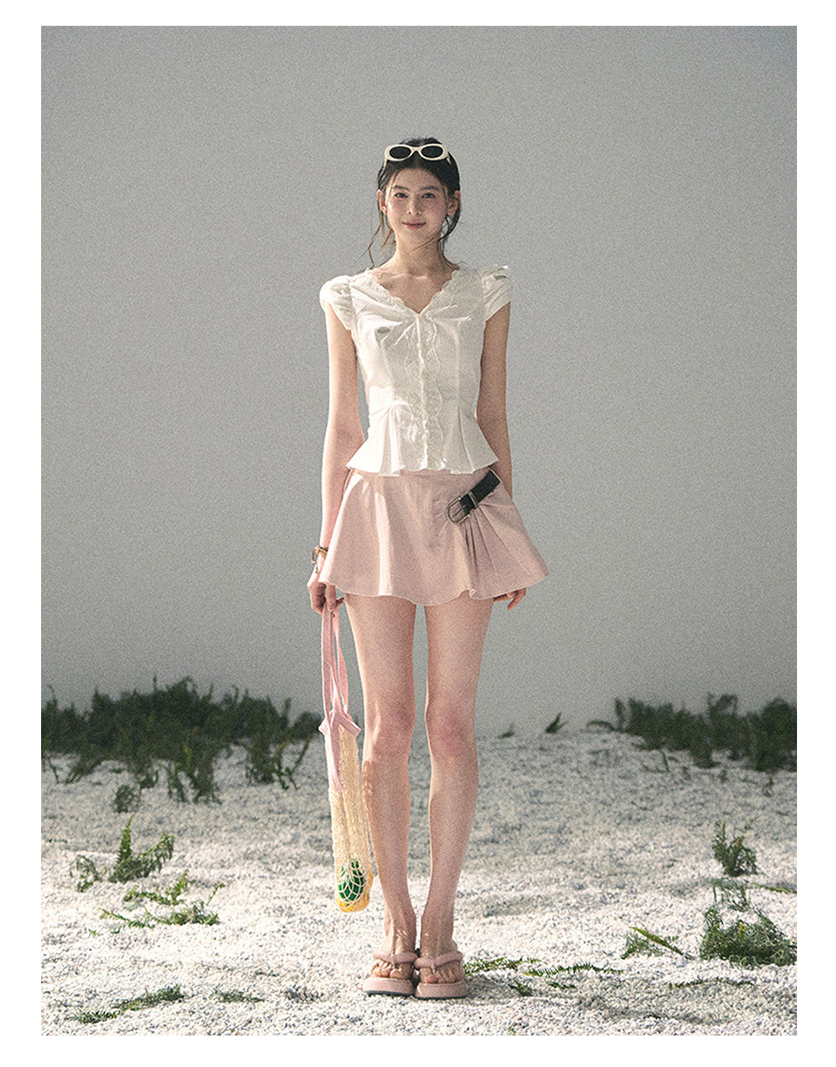 “Untouched Ivory” Pure White Lace Puff Sleeve Blouse
