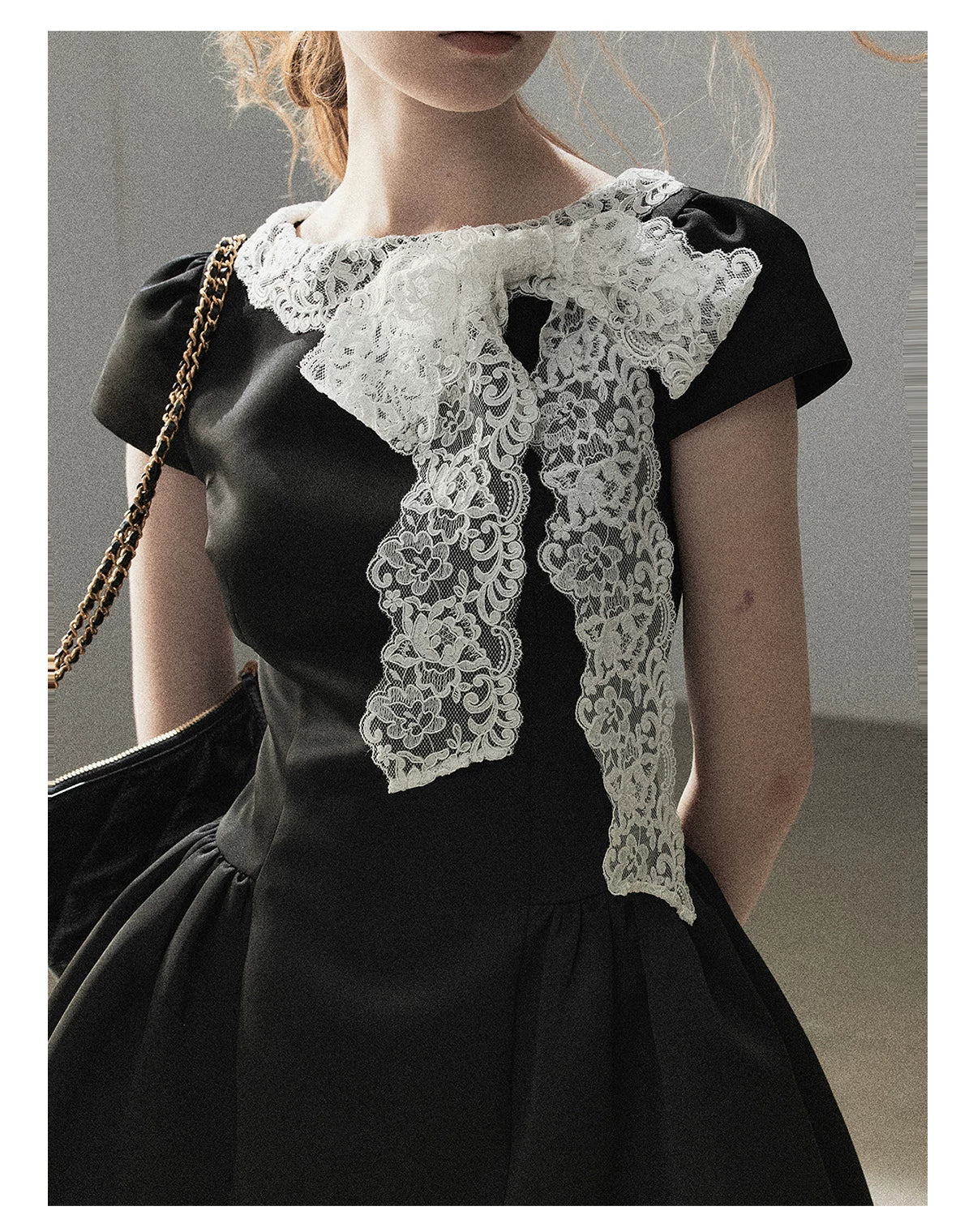 "A River Woven by Moonlight" Rich Black Lace Cocktail Mini Dress