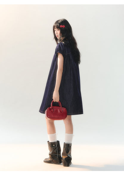 [CAN] "Soft Blue Bubble" Indigo Denim Doll Collar Dress Set