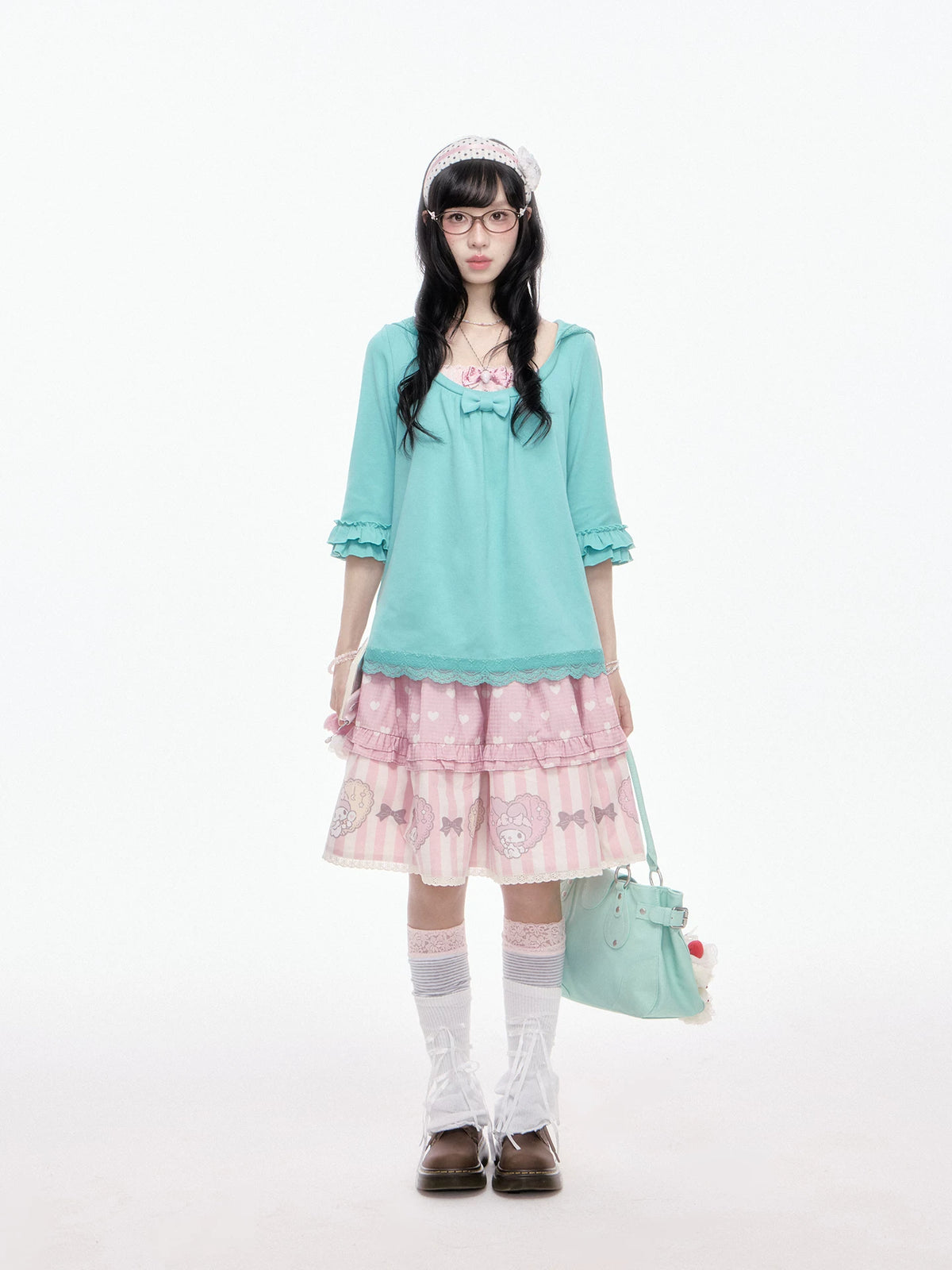 “Melody Garden” Mint Green My Melody Ruffle Hoodie Jacket Set