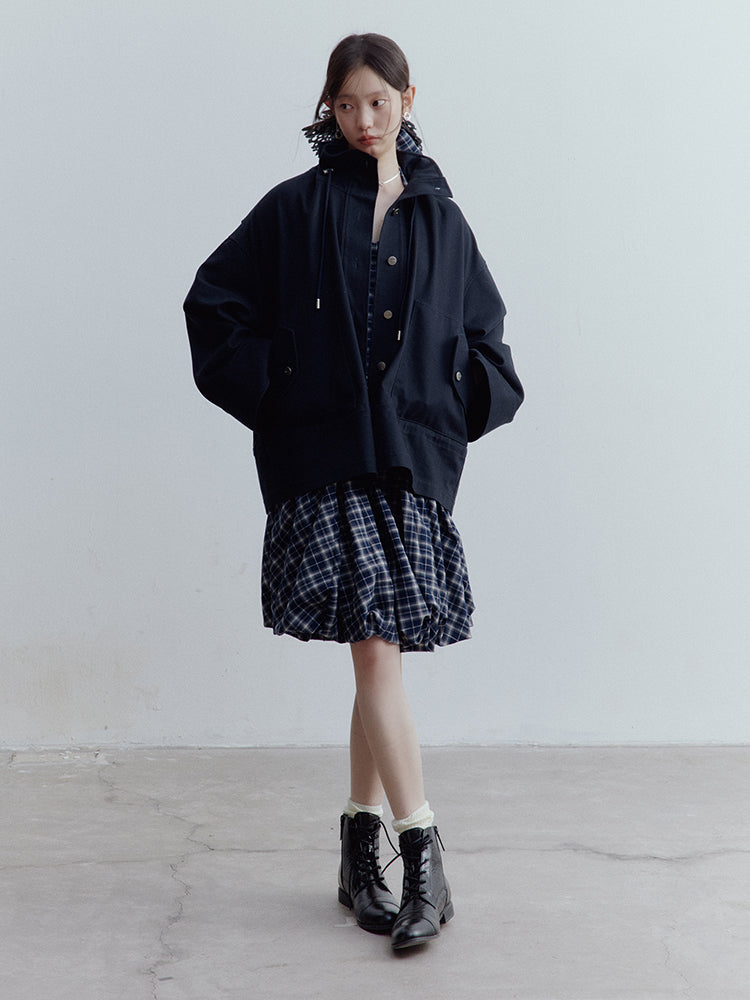FUSSED Blues Prussian Blue Workwear Jacket – Dusky Blue Cotton FOF-25SS162
