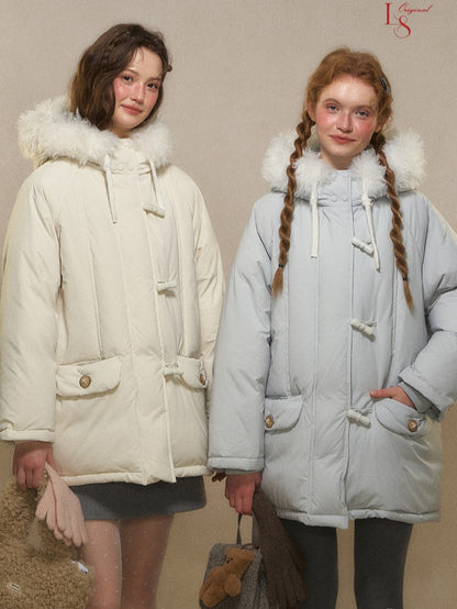 Snow Charm Ivory Toggle Down Coat 1G1101Y115XD