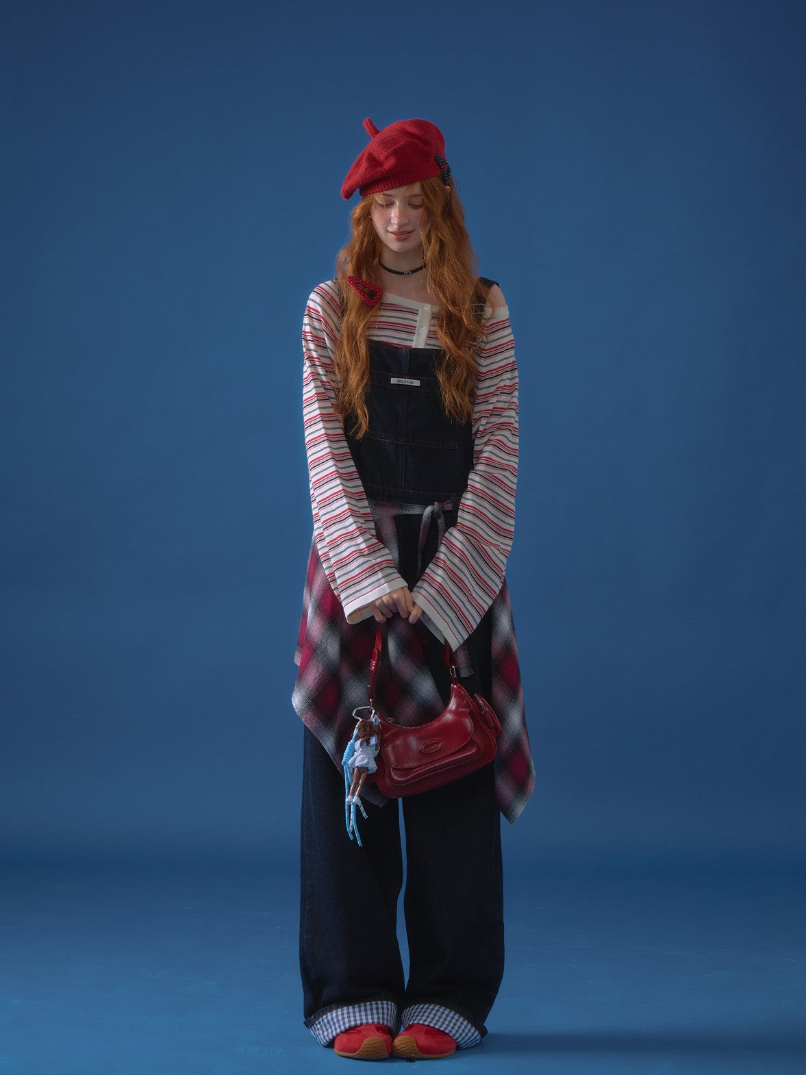 ASGONY - Vintage Wide-Leg Denim Overalls