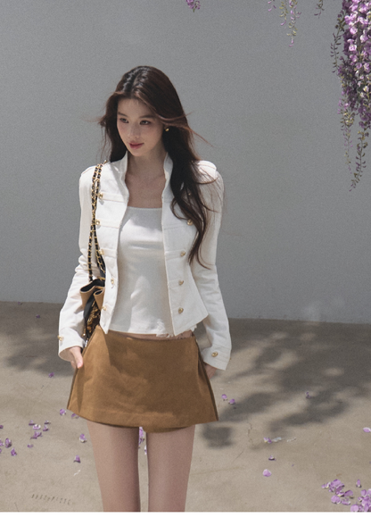 OAKMOO/ Napoleon-Style Fitted Cotton Jacket