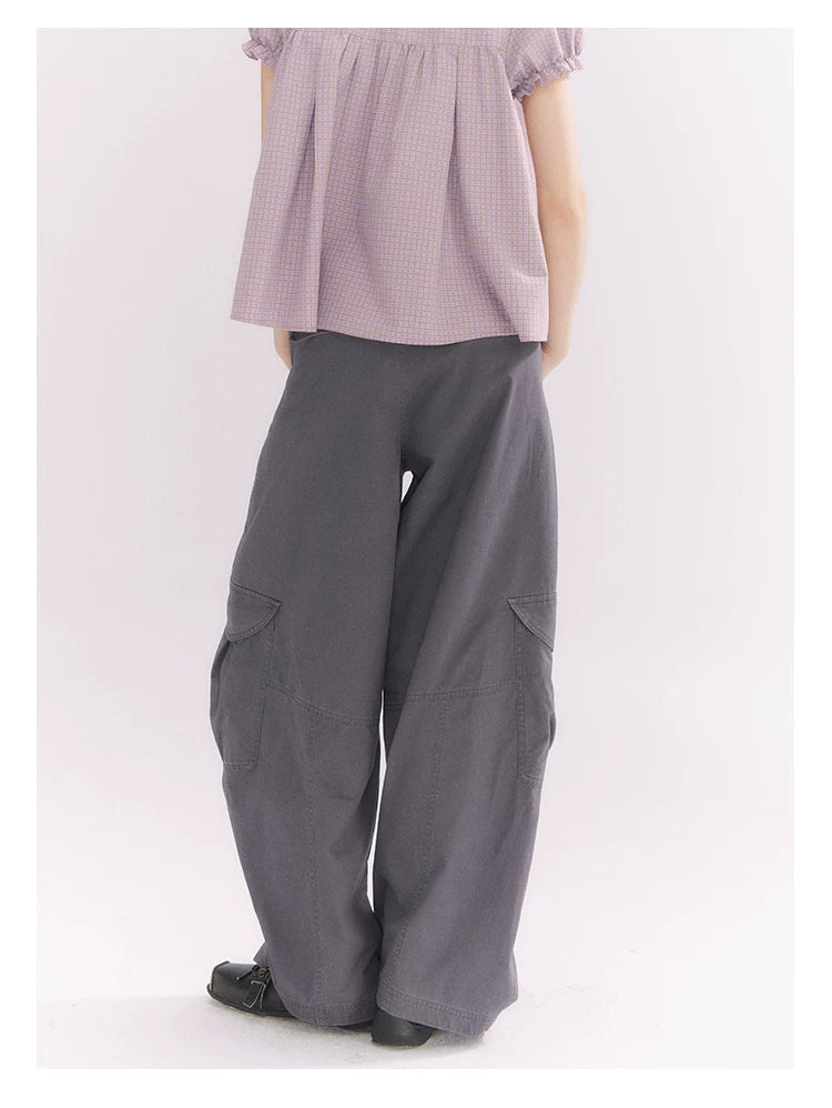 “Pear Shape Genius” Dusty Mauve Washed Cotton Cargo Pants
