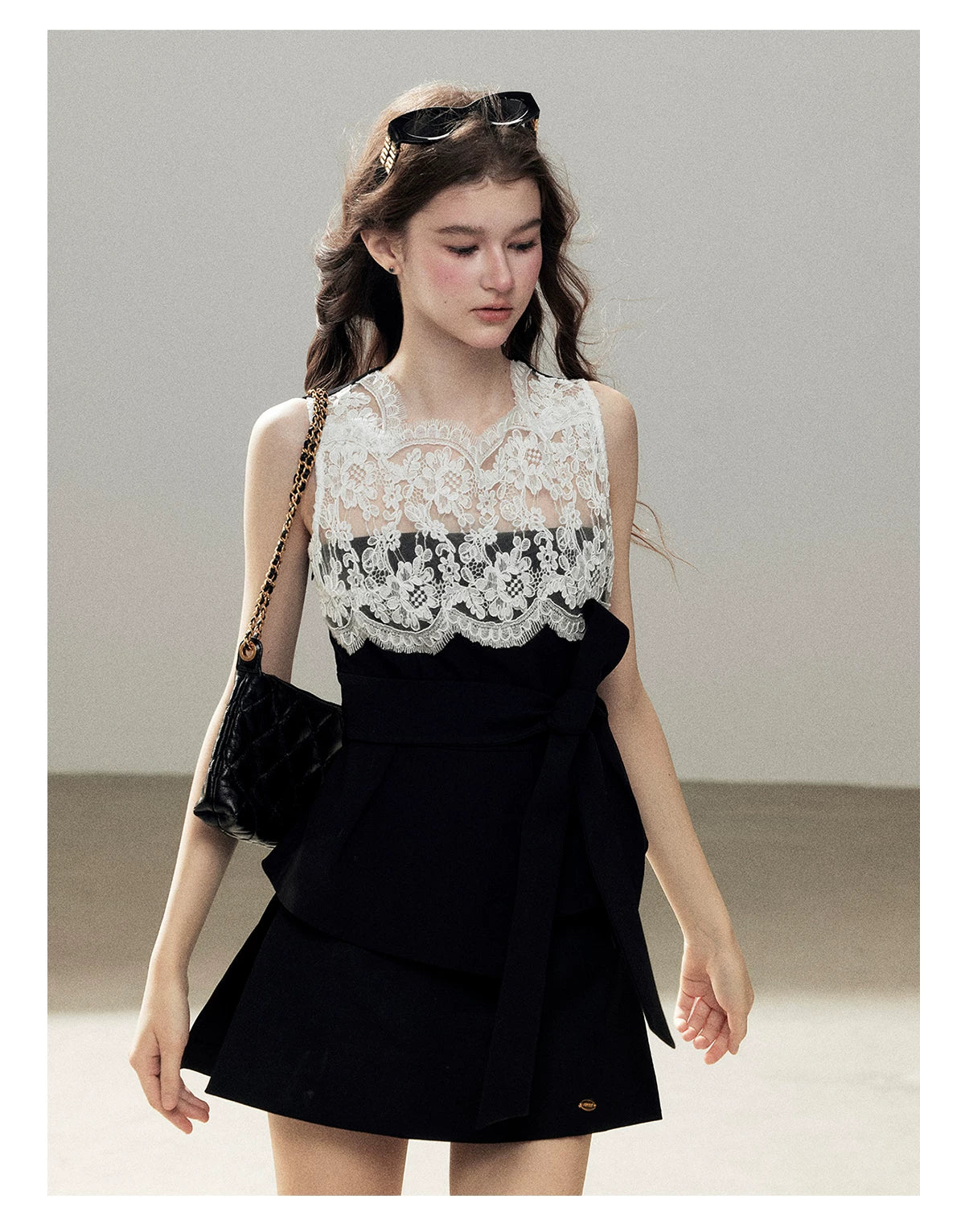 "The Quiet Strength" Black Iris Lace Sleeveless Crop Top