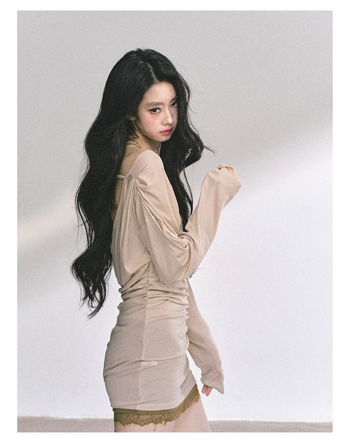 少也眼 “Cinnamon Lace Reverie" Fitted Dress Set 56589377878