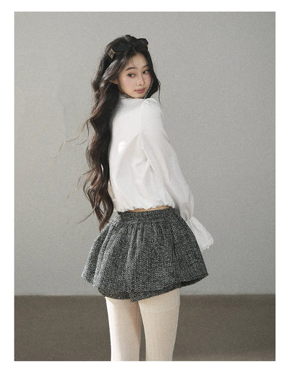 AOMALM - "Bluebells in Bloom" Pearl White Lace Blouse