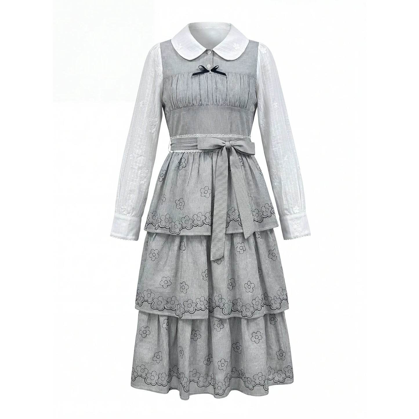 “Woodland Waltz Reverie” Grey Layered Cake Dress