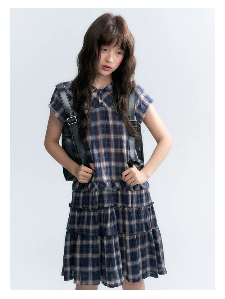 "Weekend Diary" Ruffle Tiered Polo Midi Dress