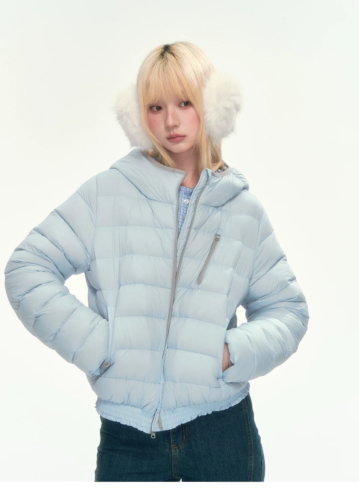 CAN - "Twilight Snow" Hooded 90% White Duck Down Puffer Jacket (Hibiscus Purple / Baby Pink / Water Blue)