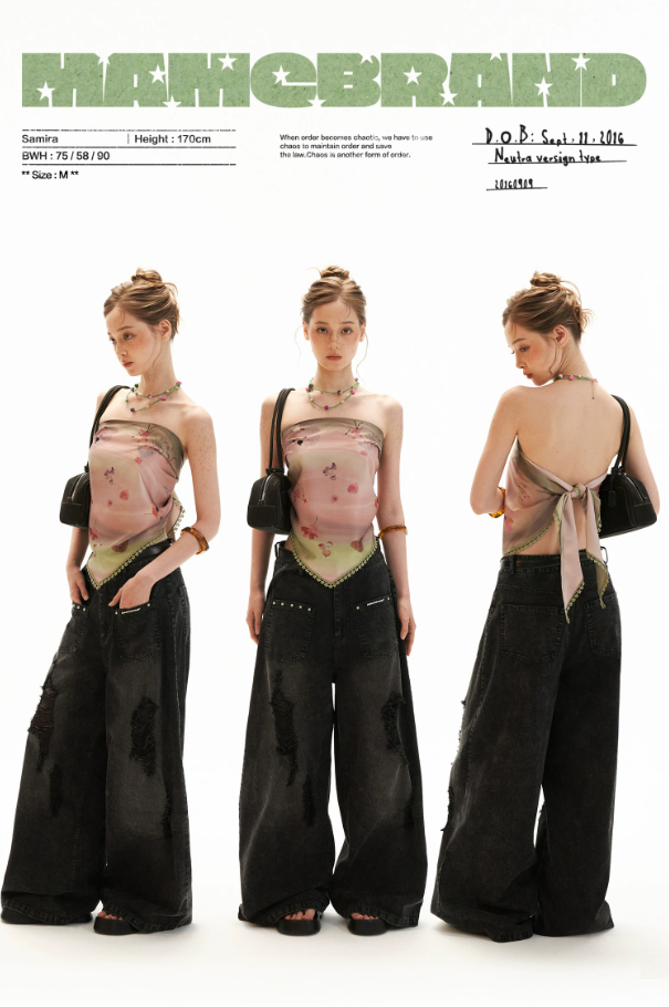 Pink Swirl Scarf-Hem Reversible Tube Top