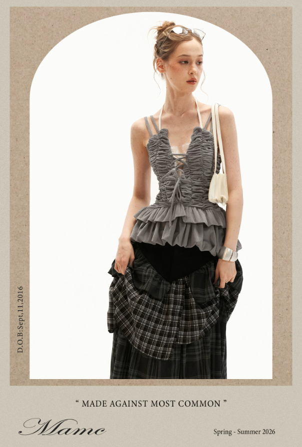 Ruched Ribbon Corset Cami Set WE995