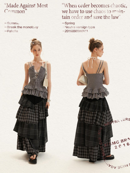 Ruched Ribbon Corset Cami Set WE995