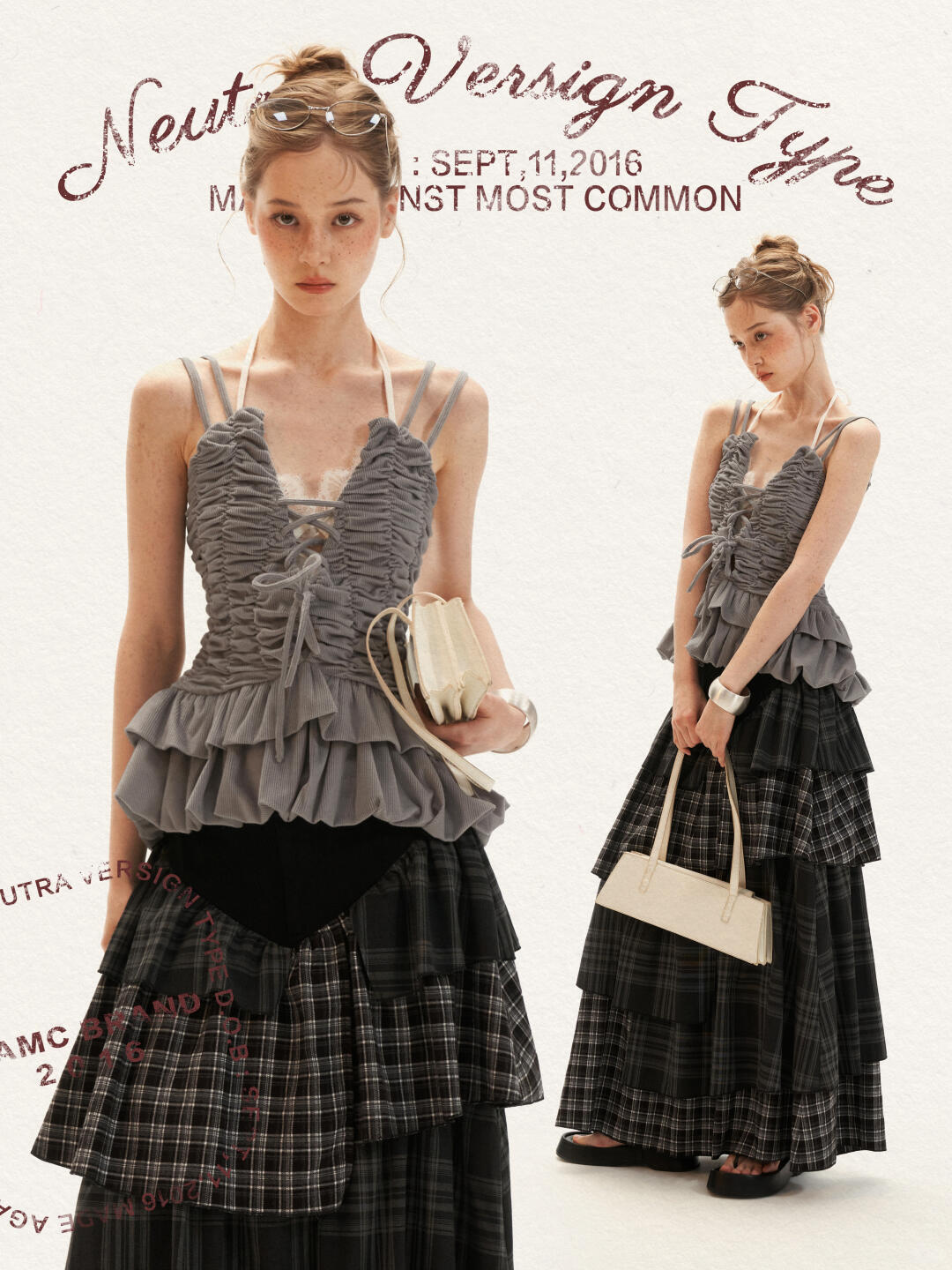 Ruched Ribbon Corset Cami Set WE995