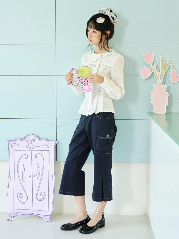 DAILY ARTIST - Navy Napoleon Utility Cropped Pants