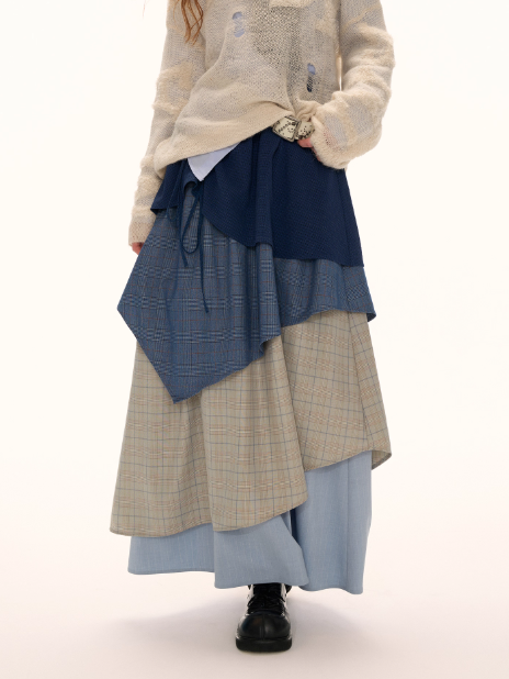 MAMC - Multi-Layered Plaid Maxi Skirt