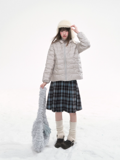 '棕蓝序曲' Blue-Brown Plaid Skirt