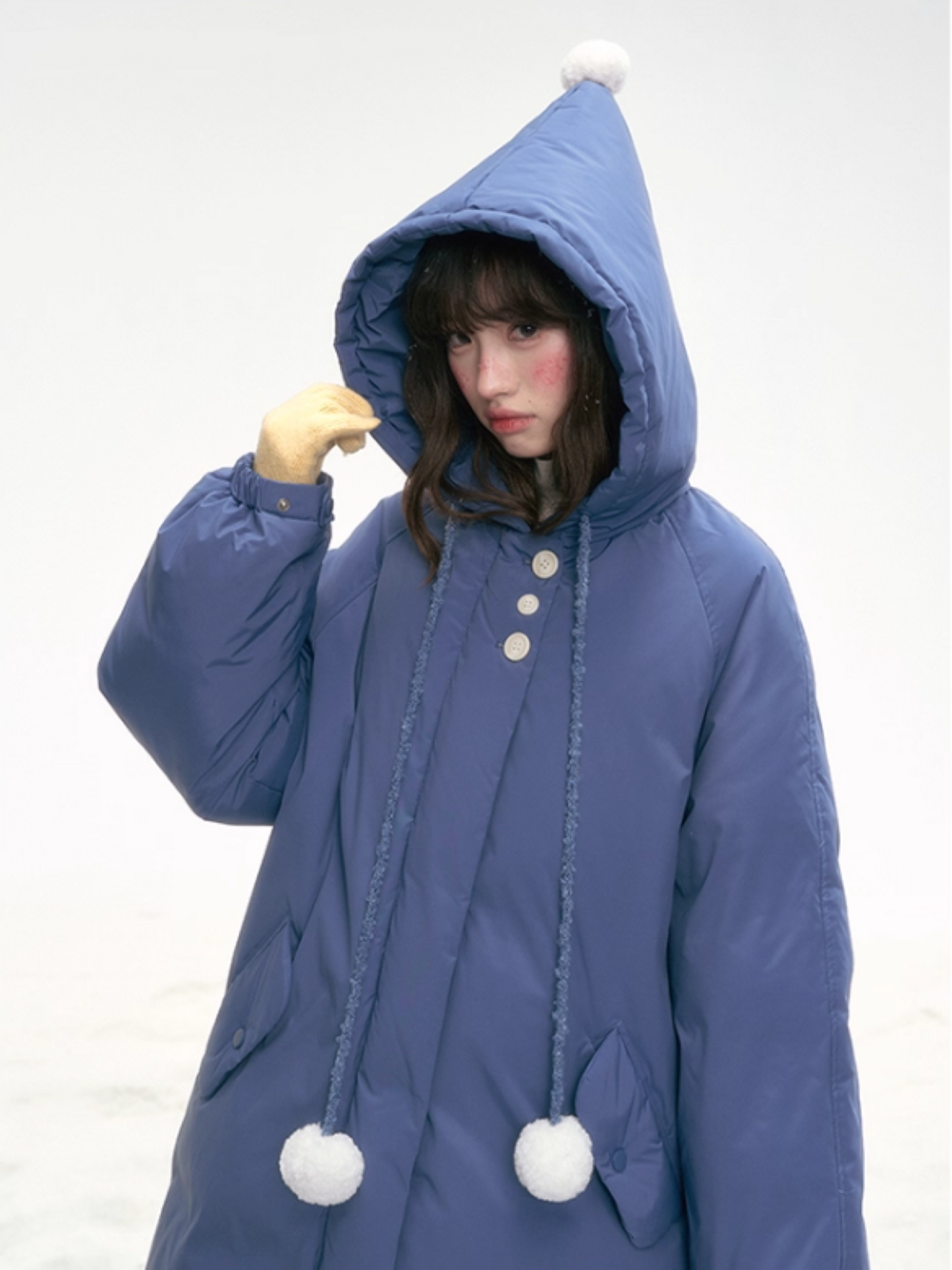 Frosty Denim-Blue Puff Aura Down Coat