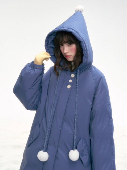 Frosty Denim-Blue Puff Aura Down Coat