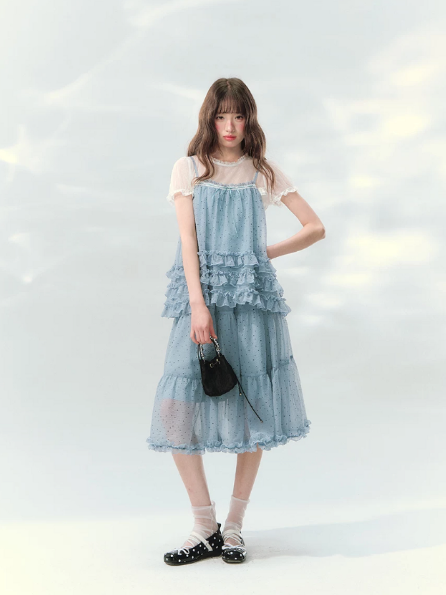 “Sea Salt Layers” Polka Dot Princess Skirt Set LL2026150