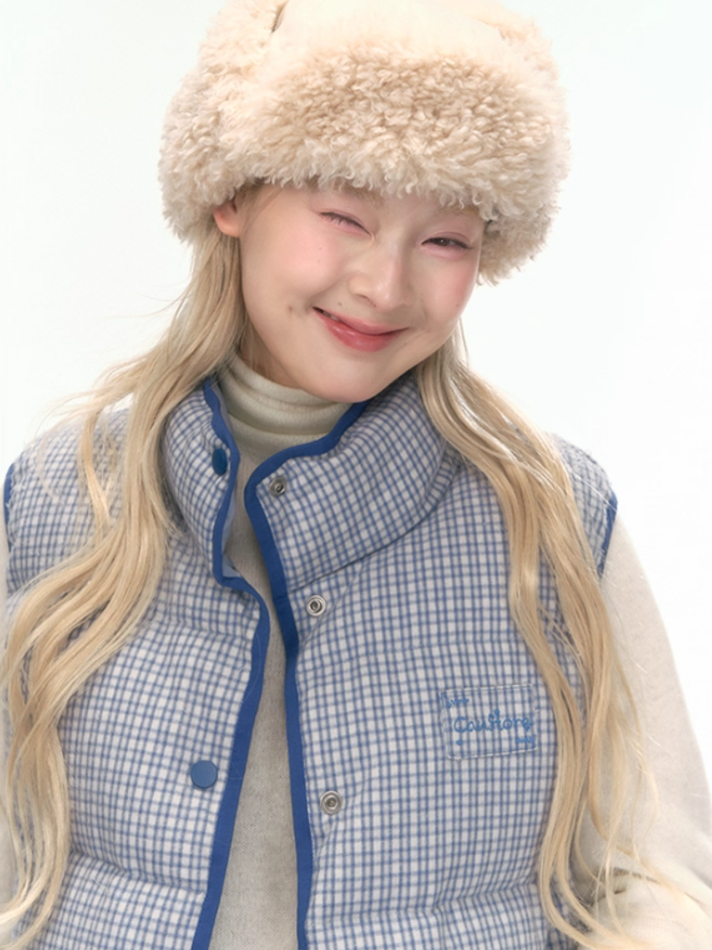 "Clear Sky Check Duo" Reversible Down Vest LL2025456
