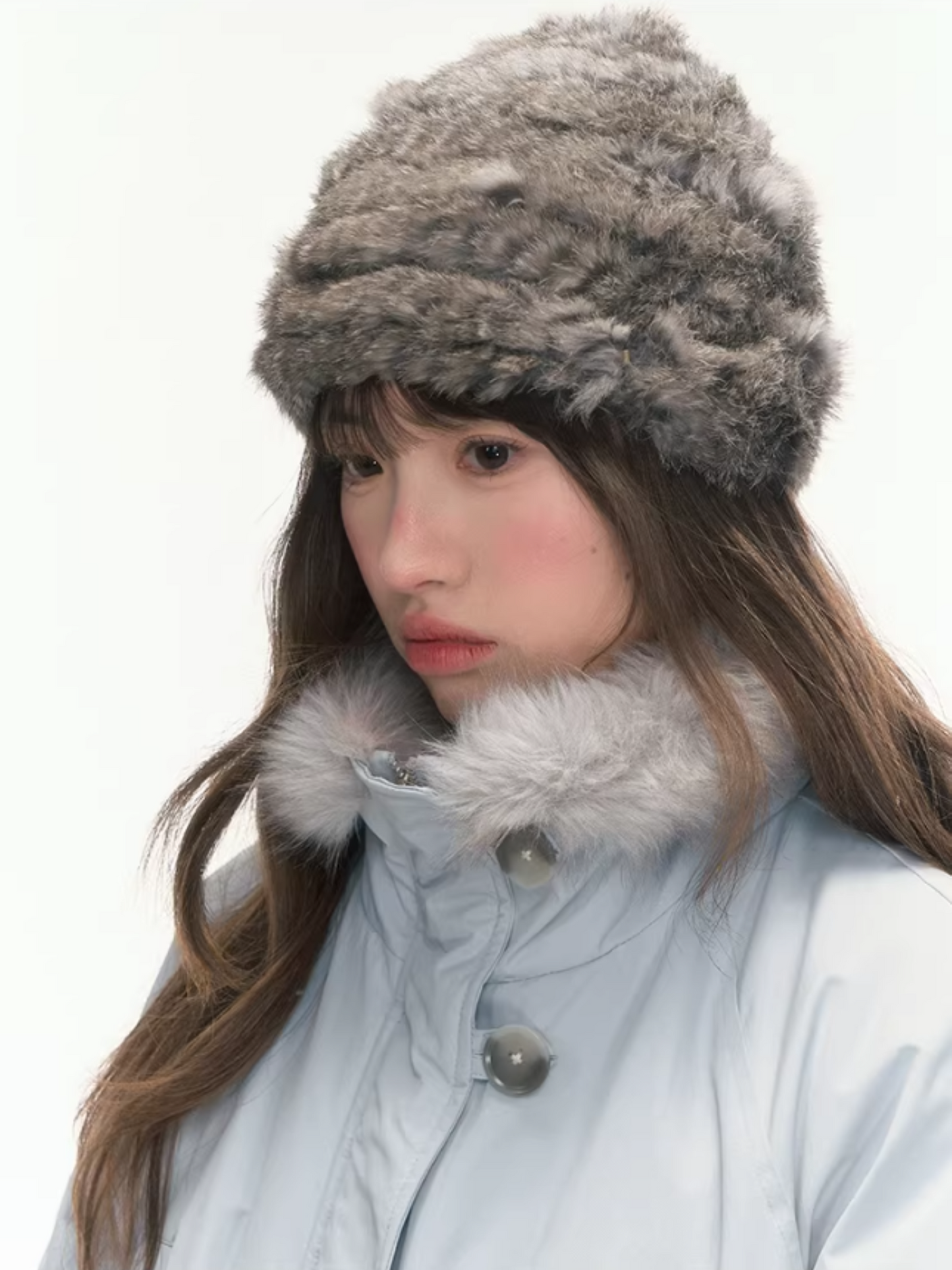 "Soft Sky" Blue Snow Whisper Cocoon Parka Down Jacket LL2025442