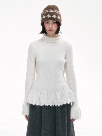 “Sweet Cloud Pleats” Soft Knit Turtleneck Top LL2025284