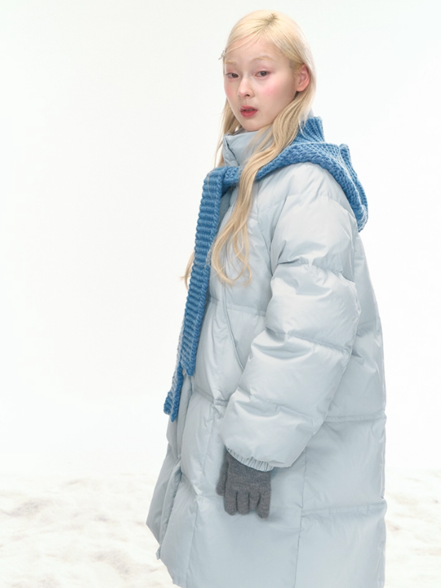 "Bluebell Snowtrace" Clear Sky Blue Down Jacket LL2025461