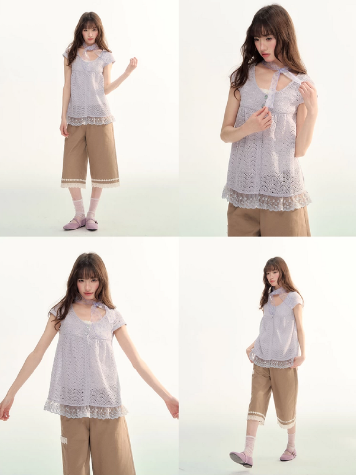 Ash Fir Crochet Lace Cardigan Set LL2026093
