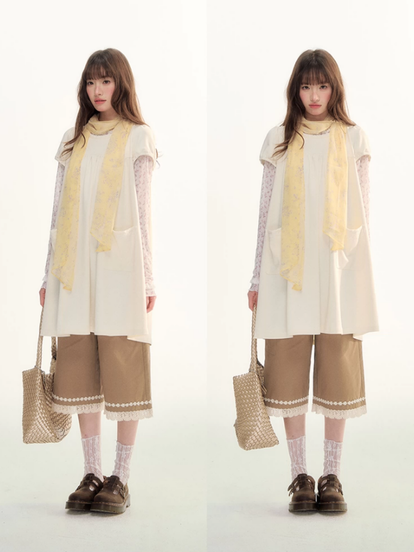Milk Puff Lace Trim Babydoll Dress LL2026079