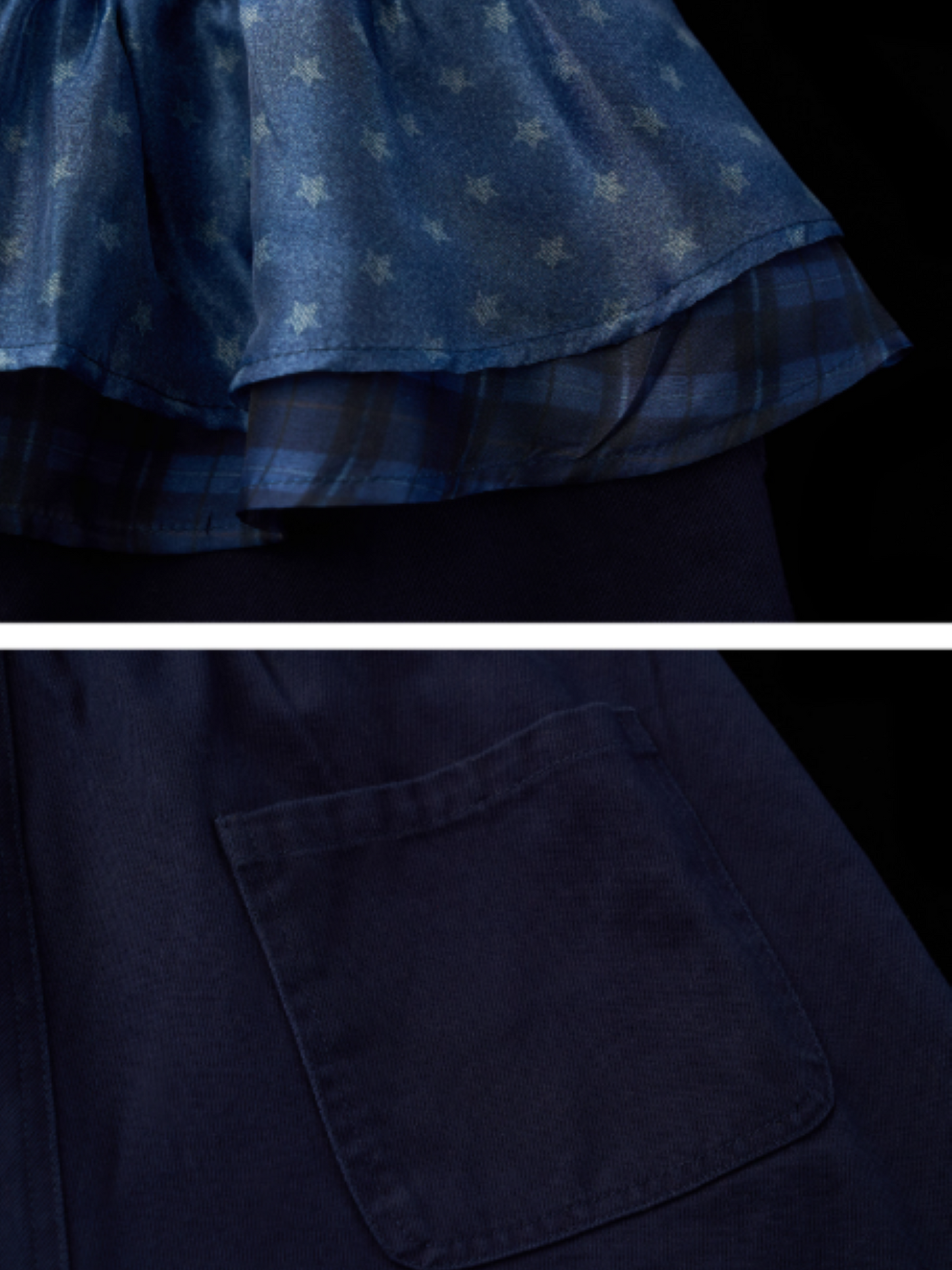 MAMC - Blue Layered Waist Wide-Leg Pants