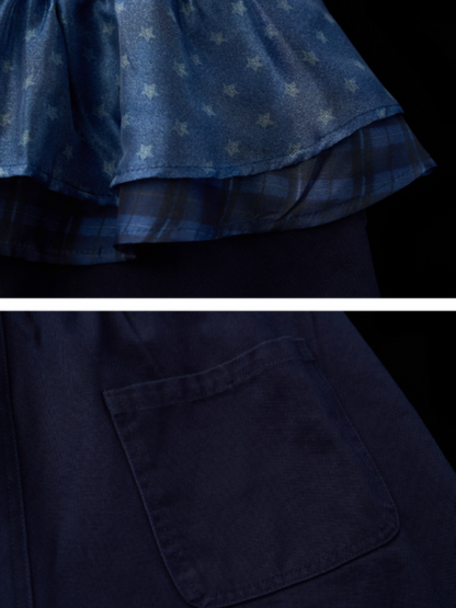 MAMC - Blue Layered Waist Wide-Leg Pants