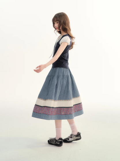 Boho Patchwork Tassel Maxi Skirt WW2026087