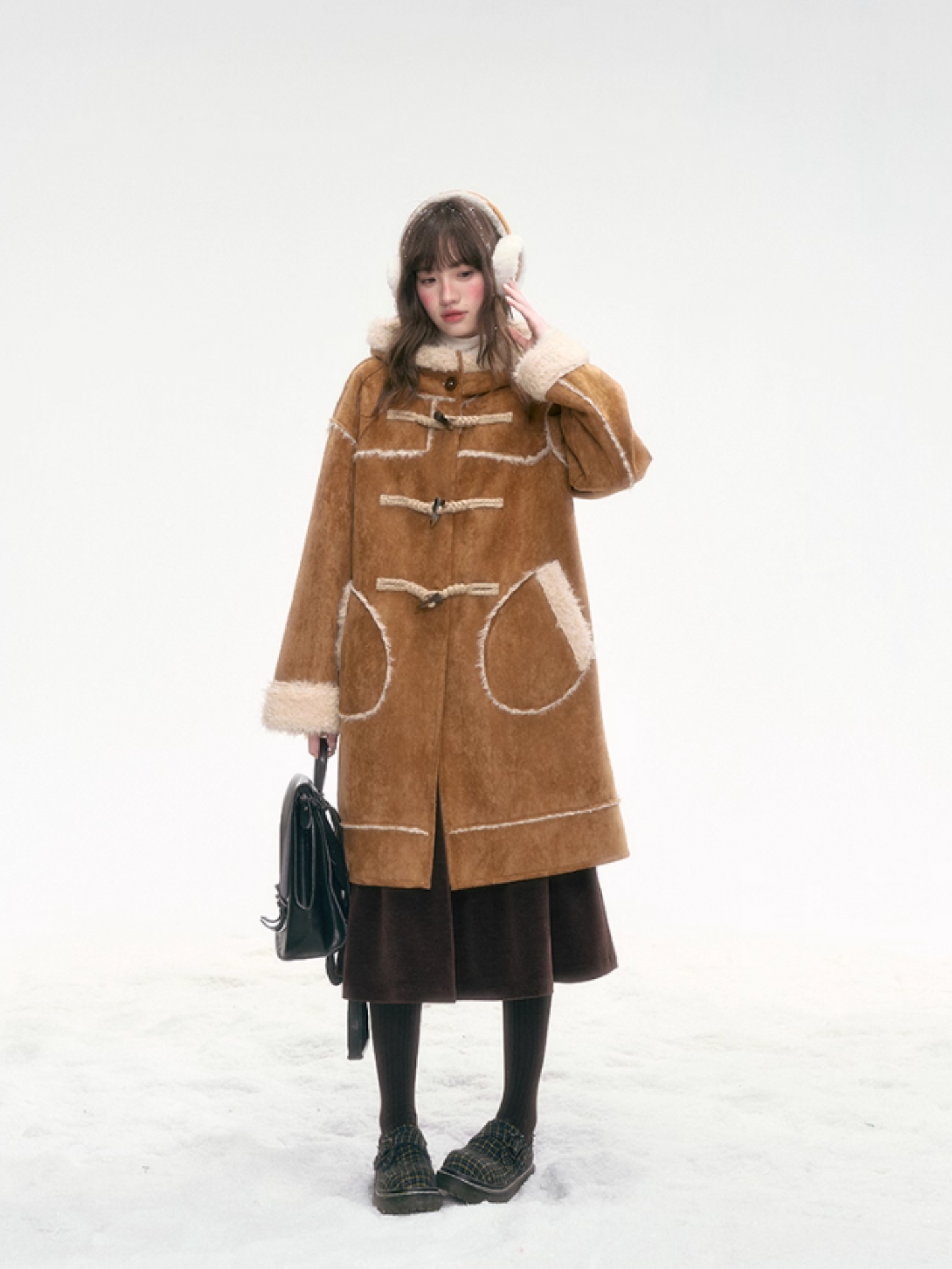 "Suede Journal" Pastel Khaki College Toggle Jacket LL2025326