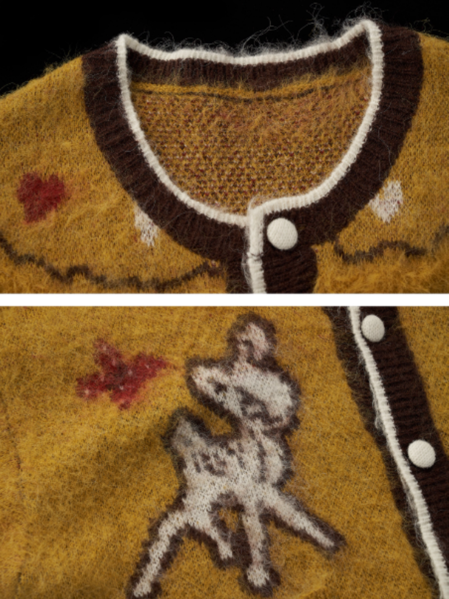 MAMC - Cute Bow Deer Knit Cardigan (Yellow)
