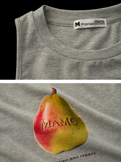 "Retro Pear Pop" Cropped Sleeveless Tank Top WE983