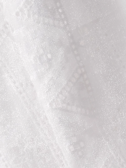 OAKMOO - "Bloom Within" Cotton Cutwork & Organza Layered Wide-Leg Pants – Gardenia 25Q428White