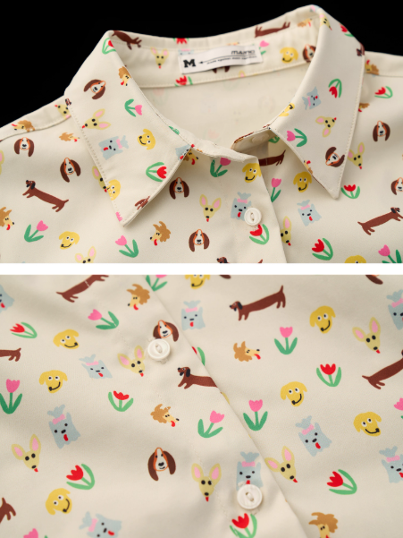 MAMC - Full Dog Print Long-Sleeve Shirt WE806
