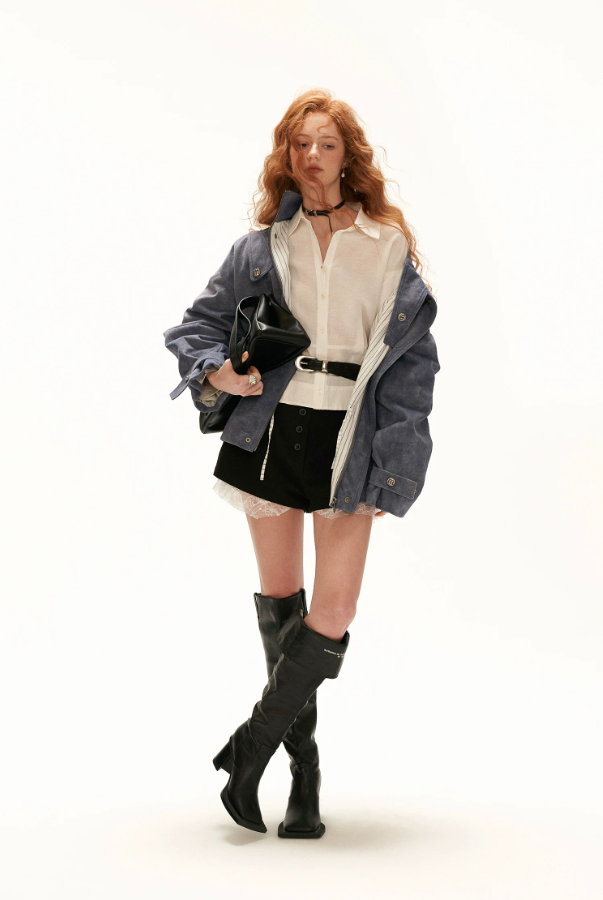 MAMC - White Linen Cotton Ruffle Hem Shirt with Layered Sleeves